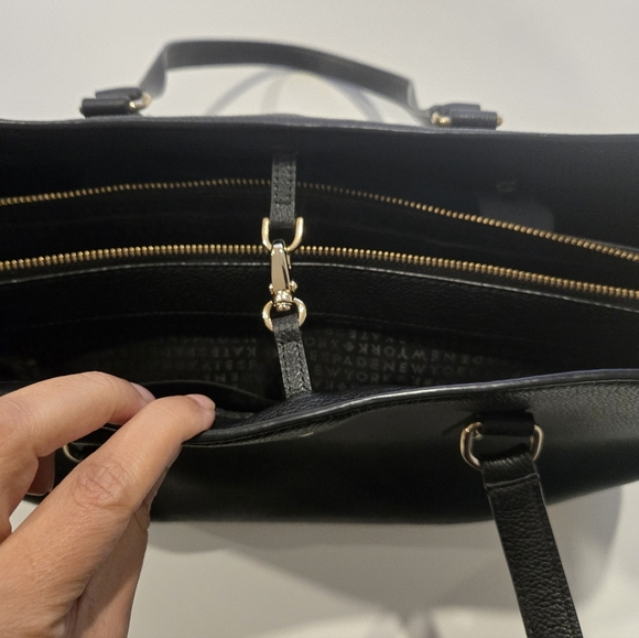 Kate Spade Large Black Tote Bag In Leather Like New - Picture 7 of 16